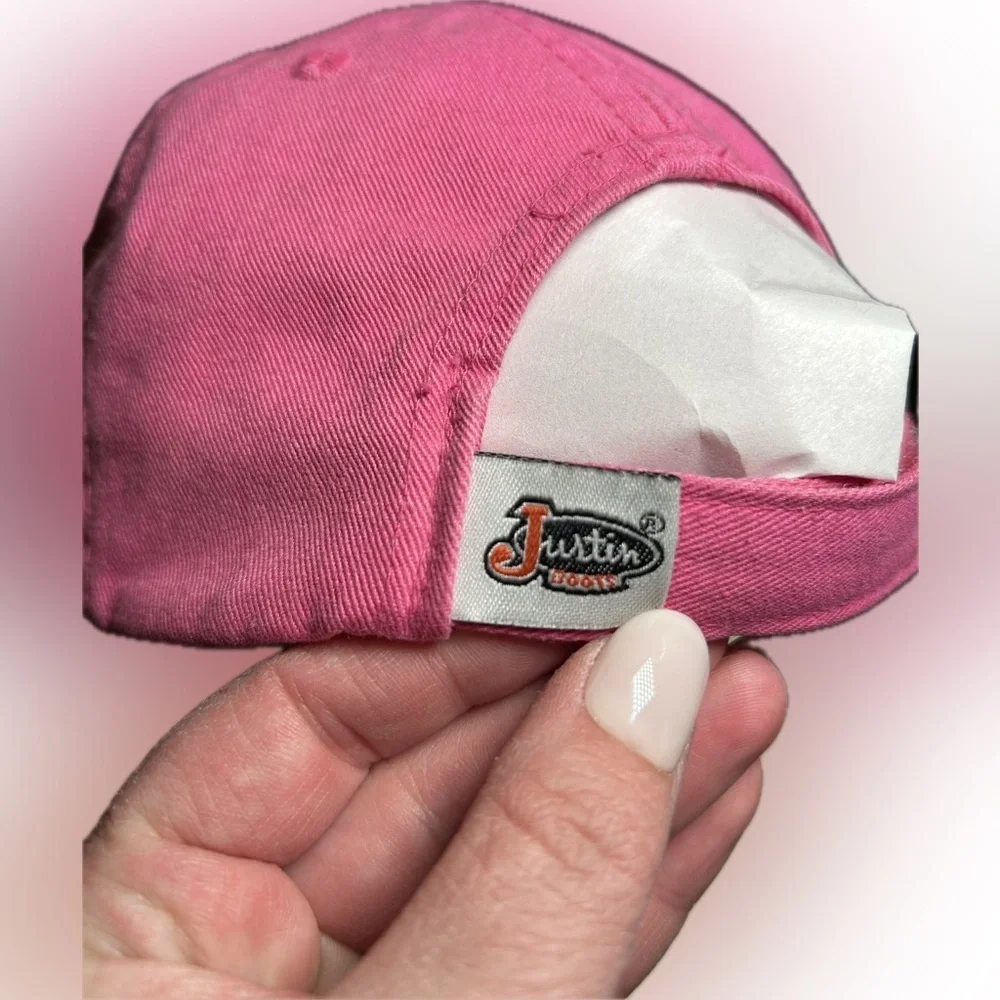 Justin Boots Women's Hot Pink Embellished Bling Rhinestone Cowgirl Ball Cap Hat